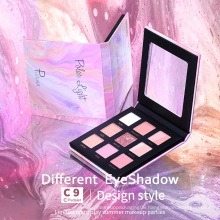 Hot sale 9 colors factory private label custom matte shimmer eyeshadow palette